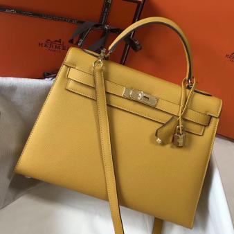 Hermes Kelly 32cm Bag in Yellow Epsom Leather GHW