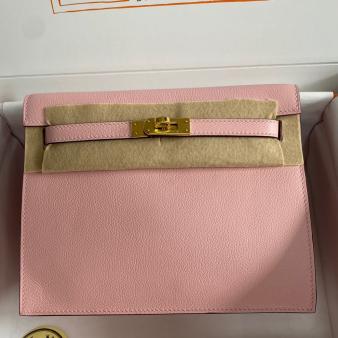 Hermes Kelly Danse II Bag in Rose Sakura Evercolor Calfskin