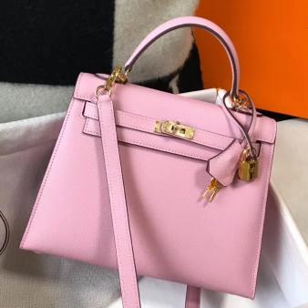 Hermes Kelly Epsom 25cm Sellier Bag in Mauve Sylvestre Leather