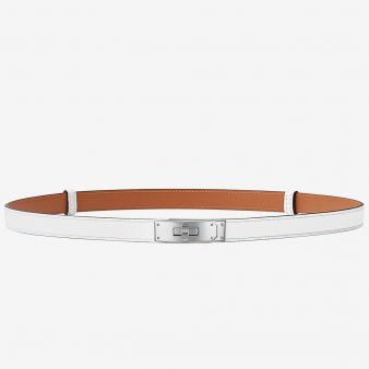 Hermes Kelly Epsom Leather 18 Belt in White