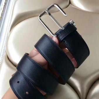 Hermes Lennox 40 MM Belt in Black Epsom Leather