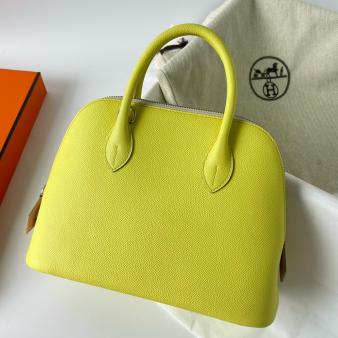 Hermes Lime Epsom Calfskin Bolide 1923 25 Handmade Bag