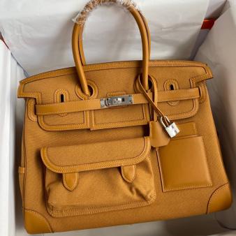 Hermes Limited-edition Sesame Canvas Cargo Birkin 35cm Bag