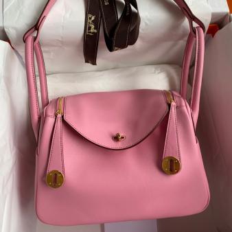 Hermes Lindy 26 Handmade Bag in Swift Calfskin Rose Confetti