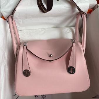 Hermes Lindy 26 Handmade Bag in Swift Calfskin Rose Sakura