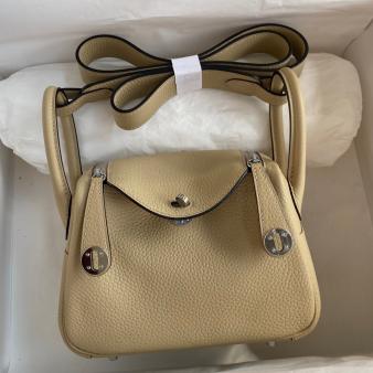 Hermes Mini Lindy Handmade Bag in Clemence Leather Trench