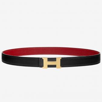 Hermes Mini Reversible Belt Black/Red Constance 24mm