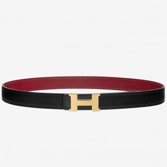 Hermes Mini Reversible Belt Black/Ruby Constance 24mm