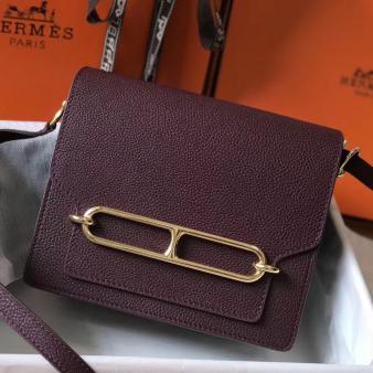 Hermes Mini Sac Roulis 18cm Bag in Evercolor Calfskin Burgundy