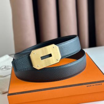 Hermes Neo Reversible Belt 32MM in Clemence Leather Black