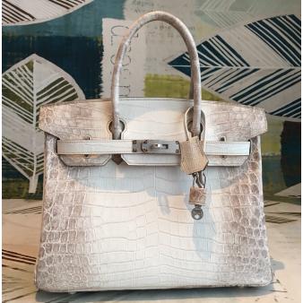 Hermes Niloticus Crocodile Skin Himalaya 30 Bag