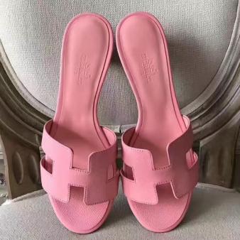 Hermes Oasis Sandals in Epsom Leather Pink