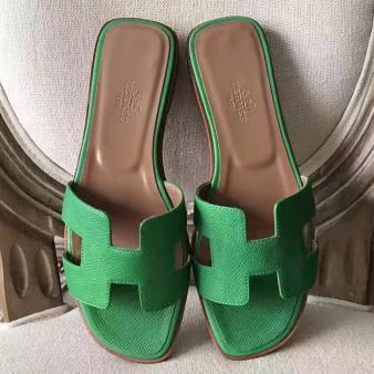 Hermes Oran Sandals Epsom Leather Bamboo