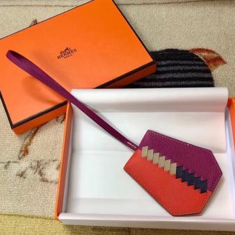 Hermes Orange/Purple Clochette Cles Grand Tressage Charm