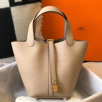 Hermes Picotin Lock Bag 18 In Trench Clemence Leather