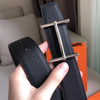 Hermes Reversible d'Ancre Belt In Black/Ardoise Leather