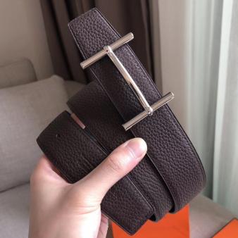 Hermes Reversible d'Ancre Belt In Cafe/Noir Leather