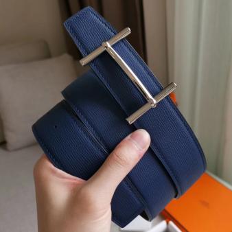 Hermes Reversible d'Ancre Belt In Indigo/Black Epsom Leather