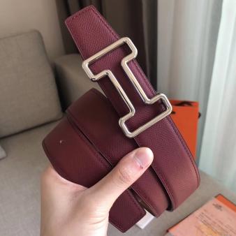 Hermes Reversible Tonight 38MM Belt in Ruby/Gold Epsom Leather