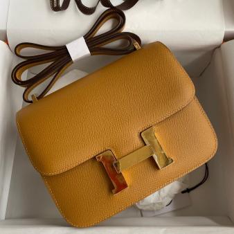 Hermes Sesame Epsom Calfskin Constance 18 Handmade Bag