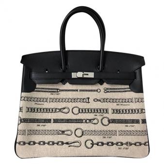 Hermes Toile De Camp Dechainee Handbags Birkin 35 Bag