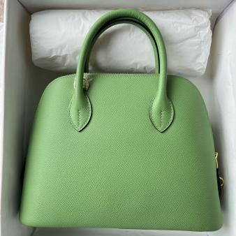 Hermes Vert Criquet Epsom Calfskin Bolide 1923 25 Handmade Bag