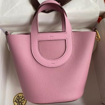 Hermes In The Loop 18 Handmade Bag in Clemence Mauve Sylvestre Leather