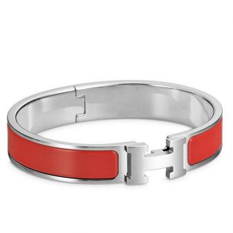 Red Enamel Hermes Clic H PM Bracelet