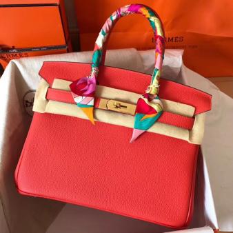 Rose Extreme Clemence Leather Hermes Birkin 30 Handmade Bag